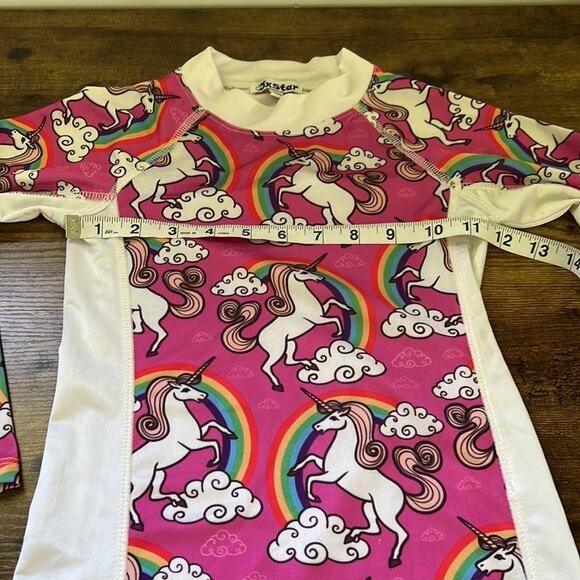 5 for $20 Oxstar 6-7Y Pink Long Sleeve Unicorn Dri-Fit Style Tee - Picture 3 of 9